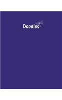 Doodles Journal - Great for Sketching, Doodling or Planning with Purple Cover: 100 Pages, Wide Ruled, 8 x 10 Book, Soft Cover