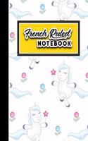 French Ruled Notebook: Seyes Grid Paper, Seyes Ruled Paper, Cute Unicorns Cover, 8.5" x 11", 200 pages(87 French Ruled Notebooks)