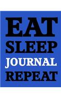 Bullet Dot Grid Journal - Eat Sleep Journal Repeat (Royal Blue-White): 150 page 8" x 10" Dot Grid Journal: Blank Diary, Dot Grid Bullet Planner(21 Eat Sleep Journal Repeat Journals)