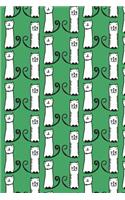 Bullet Journal Notebook for Cat Lovers Funny Tall Cats Pattern 9: 112 Page Numbered Graph Style Grid Bullet Journal with Index Pages and Key Pages in Portable 6 X 9 Size.