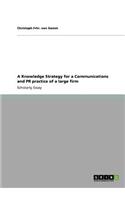 A Knowledge Strategy for a Communications and PR practice of a large firm