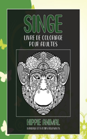Livre de coloriage pour adultes - Mandala et motifs relaxants - Hippie Animal - Singe