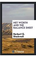 Net Worth and the Balance Sheet