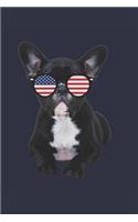 Patriotic French Bulldog Notebook - Fourth Of July Gift for French Bulldog Lovers - French Bulldog Journal
