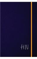 H.N.: Classic Monogram Lined Notebook Personalized With Two Initials - Matte Softcover Professional Style Paperback Journal Perfect Gift for Men and Women