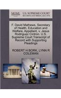 F. David Mathews, Secretary of Health, Education and Welfare, Appellant, V. Jesus Rodriguez Cintron. U.S. Supreme Court Transcript of Record with Supporting Pleadings