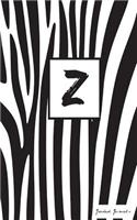 Z: Personalized Initial Journal/Notebook/Diary - Zebra Print