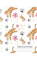 Composition Notebook: Primary Story Journal Dotted Midline and Picture Space - Grades K-2 School Exercise Book - 100 Story Pages, 7.5 x 9.25 in - Cute Watercolor Tiger Pa(2 Safari)