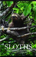 Sloths Note Monthly 2020 Planner 12 Month Calendar