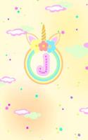 Unicorn Horn Monogram Journal - Letter J