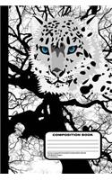 Snow Leopard Unruled Composition Notebook 120 Blank Pages 6