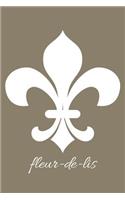fleur-de-lis - Khaki Blank Notebook: 101 Pages, 6 x 9 Journal, Soft Cover