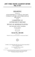 Joint strike fighter acquisition reform