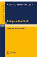 Complex Analysis III