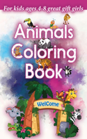 animals coloring book for kids ages 4-8 great gift girls