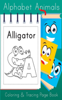 Alphabet Animals Coloring and Tracing Page Book