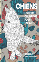 Livre de coloriage pour enfants - Gros caractères - Animaux - Chiens