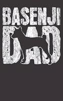 Basenji Notebook: Basenji Dog Dad Papa Fathers Day Gift Vintage 6x9 Dot Grid Dotted 120 Pages for School College