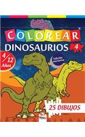 Colorear dinosaurios 4 - Edición nocturna: (Dinocolorear - Nocturna)