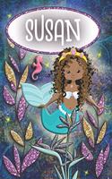 Mermaid Dreams Susan: Wide Ruled Composition Book Diary Lined Journal