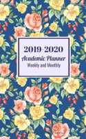 2019-2020 Academic Planner Weekly and Monthly Elegant Roses Floral