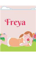 Freya Personalized Sketchbook Journal Notebook: A Sketchbook, Daily Diary, Composition Book Combo, Gift Idea for Someone Named Freya!!
