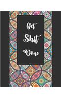 Get Shit Done: Beautyful Mandala Abstract, 2020-2024 Monthly Schedule Organizer, 60 Month Calendar Planner Agenda with Holidays