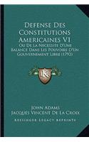 Defense Des Constitutions Americaines V1