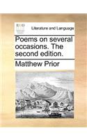 Poems on several occasions. The second edition.