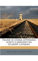 Pagine Di Storia Letteraria Scelte E Ordinate Da Giuseppe Lipparini