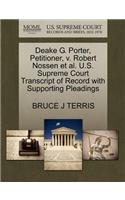 Deake G. Porter, Petitioner, V. Robert Nossen et al. U.S. Supreme Court Transcript of Record with Supporting Pleadings