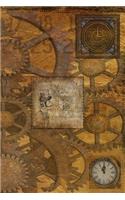 Steampunk: JOURNAL LOG DOODLE SKETCH DRAWING NOTE BOOK NO LINES UNRULED 6" x 9" 186 PAGES