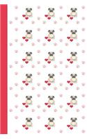 Sketchbook: Dog Yoga (Pug Yoga/Red) 6x9 - BLANK JOURNAL WITH NO LINES - Journal notebook with unlined pages for drawing and writing on blank paper