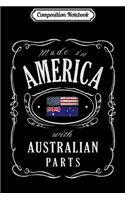 Composition Notebook: Australian American Flag Australia Usa America Roots Gift Journal/Notebook Blank Lined Ruled 6x9 100 Pages