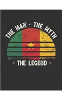 The Man The Myth The Legend: Cameroon Flag Sunset Personalized Gift Idea for Cameroonian Coworker Friend or Boss 2020 Calendar Daily Weekly Monthly Planner Organizer