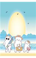 Cat family at the beach