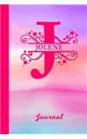 Jolene Journal: Personalized Custom First Name Personal Writing Diary - Cute Pink & Purple Watercolor Effect Cover - Daily Journal for Journalists & Writers for Not