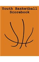 Youth Basketball Scorebook: 50 Game Scorebook with Scoring by Quarters - Scoring by Half