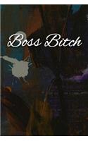 Boss Bitch Notebook: Lined Journal, 120 Pages, 6 x 9, Gag Gift for Strong Woman Journal, Abstract Patinting Matte Finish