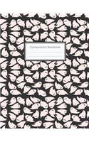 Composition Notebook: Halloween Ghosts Notebook - 8.5"x11" Large College Ruled Line Paper, Lined Notebook - Black and White, Ghosts, Halloween, Día de Los Muertos, Day of