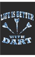 Dart Notizbuch: Dart Notizbuch die Perfekte Geschenkidee für Darts Spieler oder Dart Fans. Das Taschenbuch hat 120 weiße Seiten mit Punktraster die dich beim Schrei
