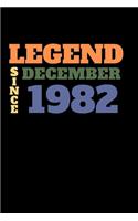 Legend since December 1982: Ruled Birthday Diary Notebook or Guest book Journal - Lined Register Pocketbook for Men and Women with Lines - Visitors' book for Birthdays and Part