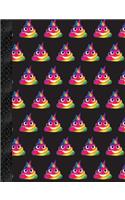 My Super Cute Black Rainbow Unicorn Poop Emoji Composition Book