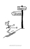 Reality Skiing: A Large 6x9" Blank Lined Journal / Journal To Write In