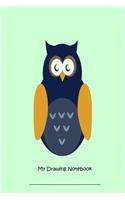 My Drawing Notebook: Kids Owl Drawing Practice Blank Notebook Gift College Ruled