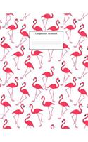 Composition Notebook: Pink Flamingo Pattern: Wide Ruled: 100 Pages: 8.5 X 11