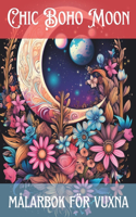 Chic boho Moon målarbok för vuxna