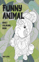 Adult Coloring Book Funny Animal - Easy Level