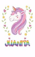 Juanita: Juanita Notebook Journal 6x9 Personalized Gift For Juanita Unicorn Rainbow Colors Lined Paper