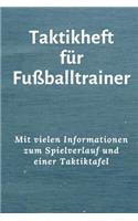 Taktikheft für Fußballtrainer mit vielen Informationen zum Spielverlauf und einer Taktiktafel